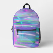 ネオンピンクターコイズ紫抽象芸術 プリントバックパック (正面)