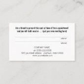 ネオンピンクティール(緑がかった色)イエロー爪、 ネイルロイヤリティ 紹介カード (裏面)