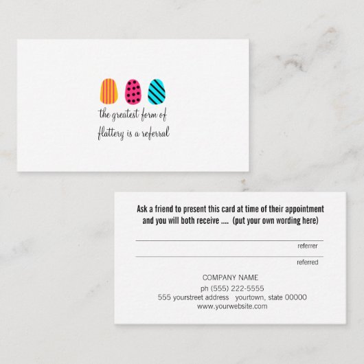 ネオンピンクティール（緑がかった色）イエロー爪、 ネイルロイヤリティ 紹介カード (正面/裏面)