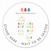 ネオンピンクティール（緑がかった色）ネイルサロン待ち時間はこちらフロアシール シール (正面)