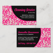 ネオンピンクデイジーパターンフローラ ガーリー 名刺 (正面/裏面)