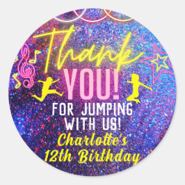 ネオンピンクトランポリンダンスパーティーありがとうございました ラウンドシール