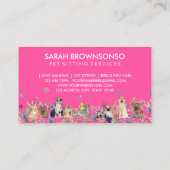 ネオンピンクドッグキャットバードホテルソファペットシッター 名刺 (裏面)