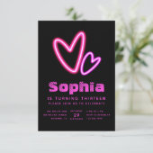 ネオンピンクハート誕生会 招待状 (スタンド正面)