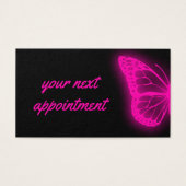 ネオンピンクバタフライアポイントメントカード (正面)