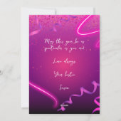 ネオンピンクパープル紙吹雪ハッピーバースデー シーズンカード (裏面)