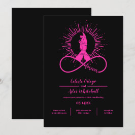 ネオンピンクフォーエバーズハンズミスティックブラックハンドスティング 招待状