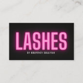 ネオンピンクブラックラッシュテクニシャン美しい 名刺 (正面)