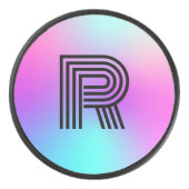 ネオンピンクブルー&パープルモノグラグラデーションム アイスホッケーパック (正面)