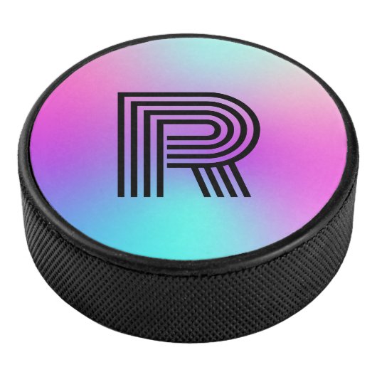 ネオンピンクブルー&パープルモノグラグラデーションム アイスホッケーパック (3/4)