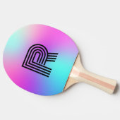 ネオンピンクブルー&パープルモノグラグラデーションム 卓球ラケット (横)