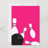 ネオンピンクボーリングバースデーパーティ招待状 招待状 (裏面)