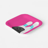 ネオンピンクボーリングパーティー紙プレート ペーパープレート (傾斜あり)