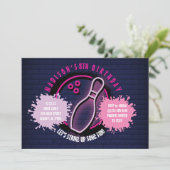 ネオンピンクボーリングボールラウンドバースデーパーティー (スタンド正面)