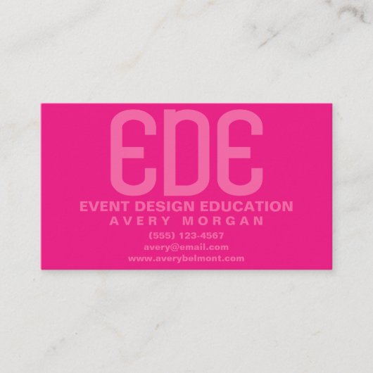 ネオンピンクミニマル 名刺 (正面)