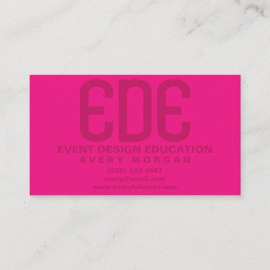 ネオンピンクミニマル 名刺 (正面)