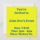 ネオンピンクモダンレインボー 招待状 (裏面)