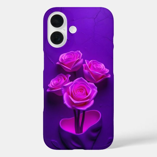 ネオンピンクローズグローアートケースメイトiPhoneケース Case-Mate iPhoneケース (裏面)
