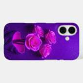 ネオンピンクローズグローアートケースメイトiPhoneケース Case-Mate iPhoneケース (裏面 (横))