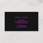 ネオンピンク効果美容師名刺 名刺 (裏面)