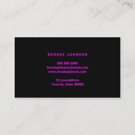 ネオンピンク効果美容師名刺 名刺 (裏面)