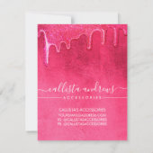 ネオンピンク厚いグリッタードリップジュエリー気にカード ノートカード (裏面)