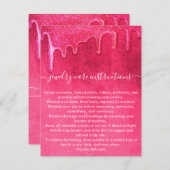 ネオンピンク厚いグリッタードリップジュエリー気にカード ノートカード (正面/裏面)