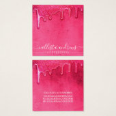 ネオンピンク厚いグリッタードリップスイヤリングディスプレイ (正面&裏面)