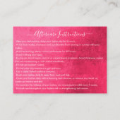 ネオンピンク厚いグリッタードリップスブラッシュアフターケア 名刺 (裏面)