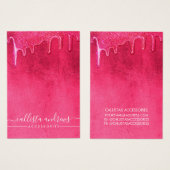 ネオンピンク厚いグリッタードリップネックレスディスプレイ (正面&裏面)