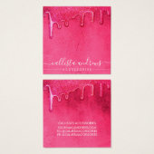 ネオンピンク厚いグリッタードリップリングや輪ディスプレイカード (正面&裏面)