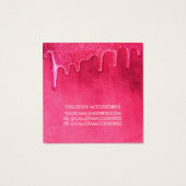 ネオンピンク厚いグリッタードリップリングや輪ディスプレイカード (裏面)