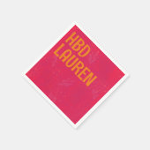 ネオンピンク名門私立校風の誕生日 スタンダードカクテルナプキン (角)