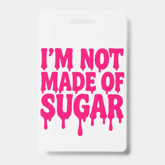 ネオンピンク垂直バッジIDラベル – カスタマイズ可能 バッジ (正面)