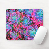 ネオンピンク多肉植物 マウスパッド (マウス)