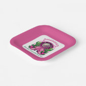 ネオンピンク女性のカーボーイブーツ&ディスコボールバチェロレッテ ペーパープレート (傾斜あり)