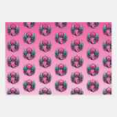 ネオンピンク女性のカーボーイブーツ&ディスコボールバチェロレッテ ラッピングペーパーシート (正面2)