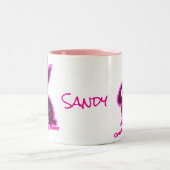 ネオンピンク残虐除去フリーバニー編集可能文字 ツートーンマグカップ (中央)