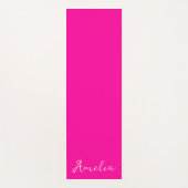 ネオンピンク無地のカラー名前をカスタムする ヨガマット (正面)