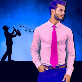 ネオンピンク無地の色 ネクタイ