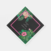 ネオンピンク熱帯レトロボタニカル結婚ズ スタンダードランチョンナプキン (角)