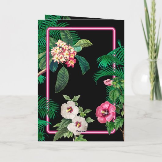 ネオンピンク熱帯レトロ結婚のサービスの順序 プログラム (裏面)