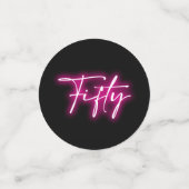 ネオンピンク熱帯50誕生日 コンフェッティ (スモール正面)