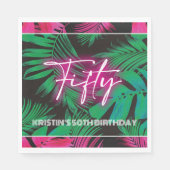 ネオンピンク熱帯50誕生日 スタンダードランチョンナプキン (正面)