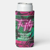 ネオンピンク熱帯50誕生日 スリム缶クーラー (Seltzer裏面)