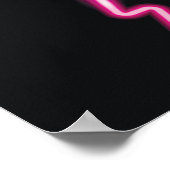 ネオンピンク稲妻：暗い背景。 ポスター (角)