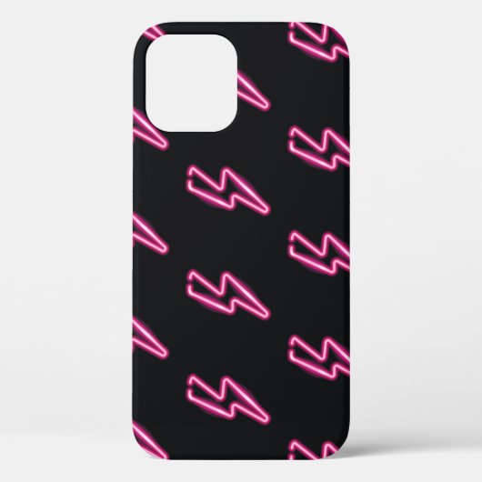 ネオンピンク稲妻:暗い背景。 Case-Mate iPhoneケース (裏面)