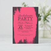 ネオンピンク絵を描クストロークの黒 招待状 (スタンド正面)