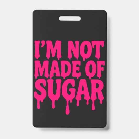 ネオンピンク縦バッジ（黒） – カスタマイズ可能 バッジ (正面)