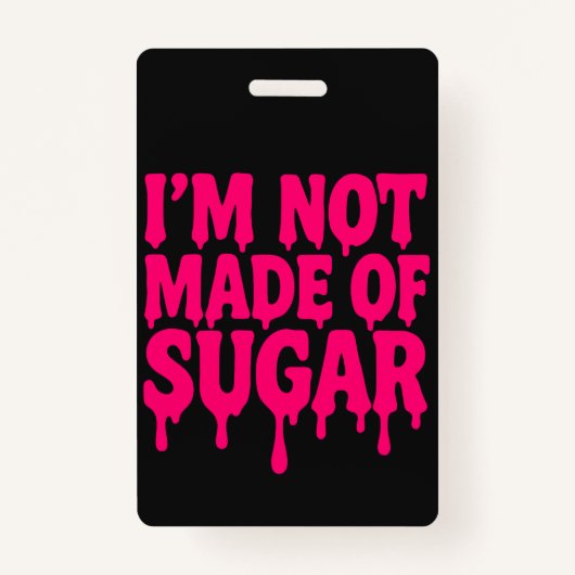 ネオンピンク縦バッジ（黒） – カスタマイズ可能 バッジ (正面)